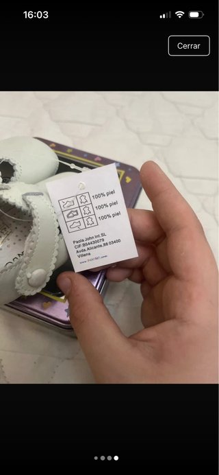 Zapato bebé Panyno Blanco Piel Talla 16