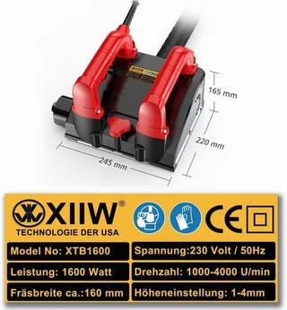 Fresadora Hormigón XIIW 1600W 4000 RPM