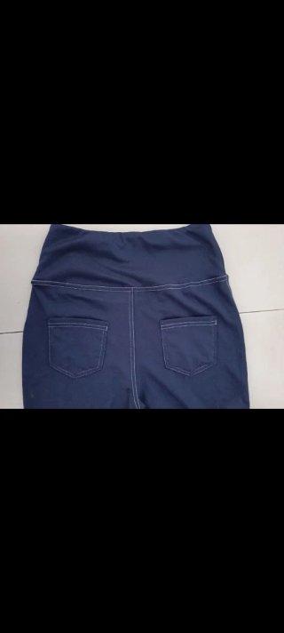 Pantalón campana efecto denim azul M