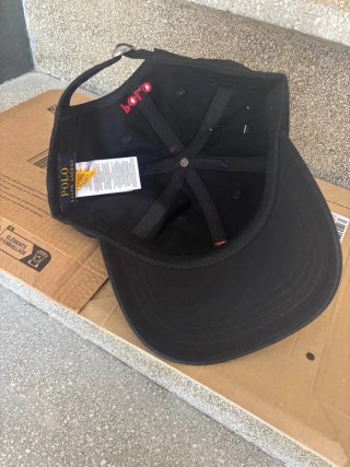 Cappello Polo Ralph Lauren nero logo rosso