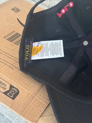 Cappello Polo Ralph Lauren nero logo rosso