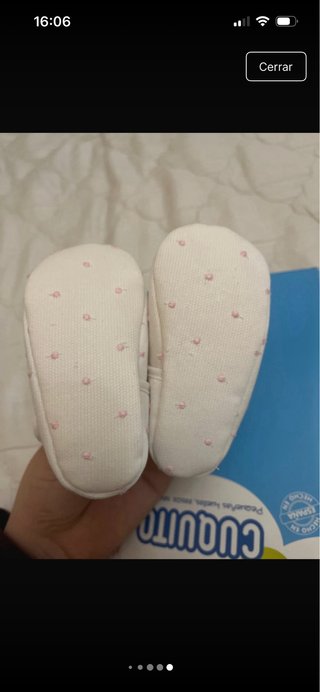 Merceditas Cuquito Piqué Blanco Topitos Rosas