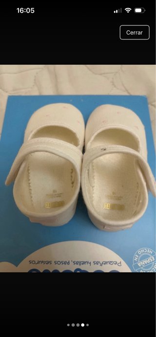 Merceditas Cuquito Piqué Blanco Topitos Rosas