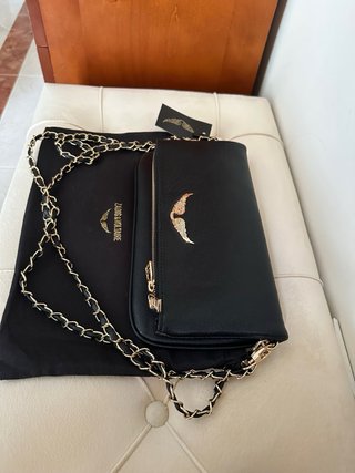 Bolsa Zadig & Voltaire preta com detalhes dourados