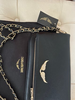 Bolsa Zadig & Voltaire preta com detalhes dourados