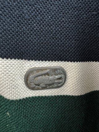 Polo Lacoste Vintage Rayas Azul/Verde