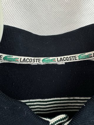 Polo Lacoste Vintage Rayas Azul/Verde