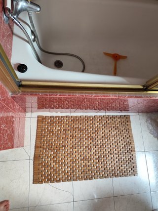 Alfombra de baño teca antideslizante