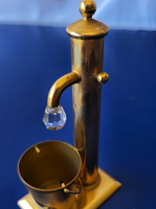 Fontana Decorativa in Ottone Dorato 24k Cristallo