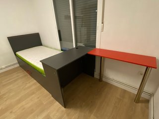 Cama nido gamer 90x200 con escritorio