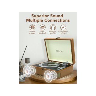 Lettore CD vintage portatile con Bluetooth