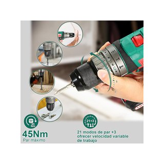 HYCHIKA B088JXZ55T Taladro Percutor 18V 45Nm 27