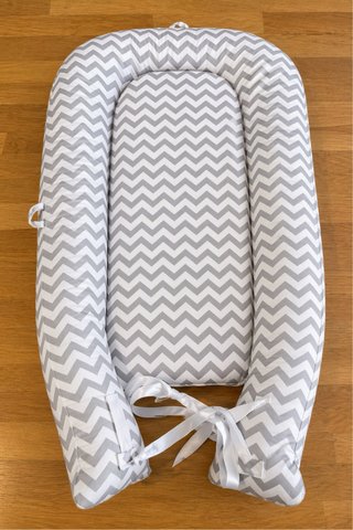 Nido reductor bebé cuna nido gris chevron