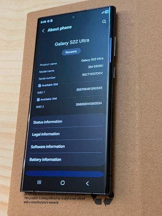 Samsung Galaxy S22 Ultra 5G 128GB Negro