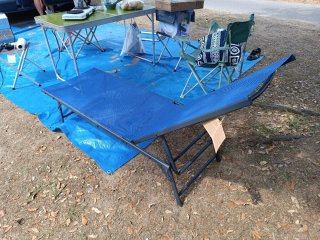 Tumbona plegable azul