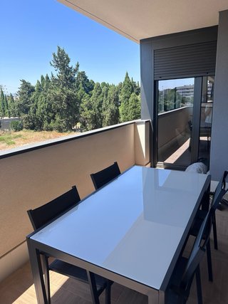 Mesa y 4 Sillas Jardín Cristal Metal