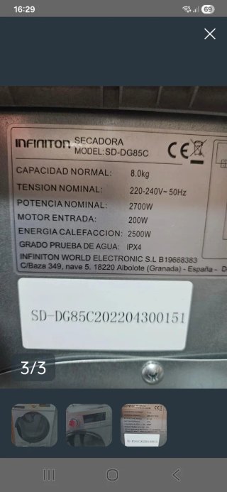 Secadora INFINITON