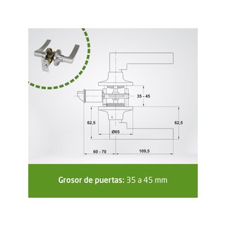 Amig 711 manillas paso picaporte puerta interior