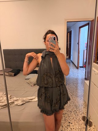 Vestido Zara Boho Gris