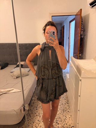 Vestido Zara Boho Gris