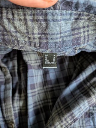 Camisa de cuadros cortefiel azul y gris Talla M