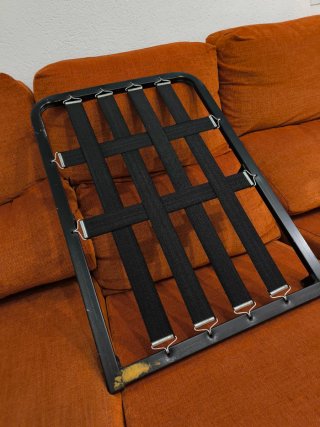 Sofá modular marrón y naranja