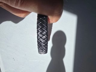 Pulsera Piel Trenzada Negra Cierre acero