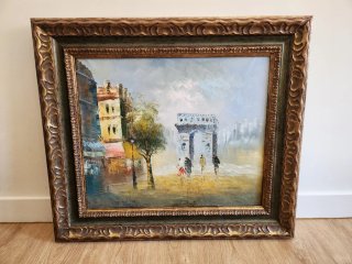 Lote 3 Cuadros Óleo París J. ESPÍ