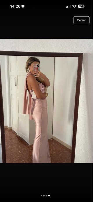 Vestido fiesta/graduación rosa lentejuelas