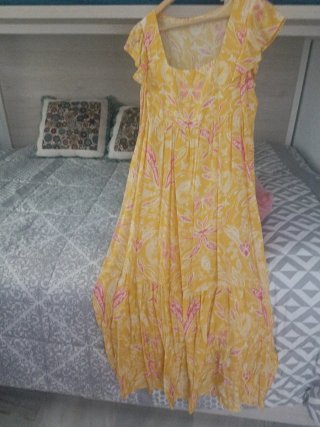 Vestido Cortefiel amarillo estampado