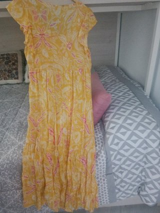 Vestido Cortefiel amarillo estampado