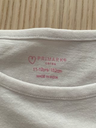 Pijama corto Primark niña blanco y rosa