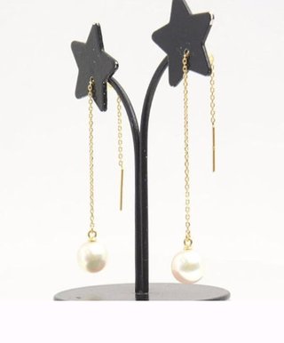 Pendientes de oro 18k con perlas naturales