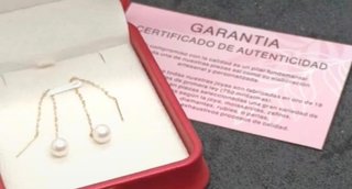 Pendientes de oro 18k con perlas naturales