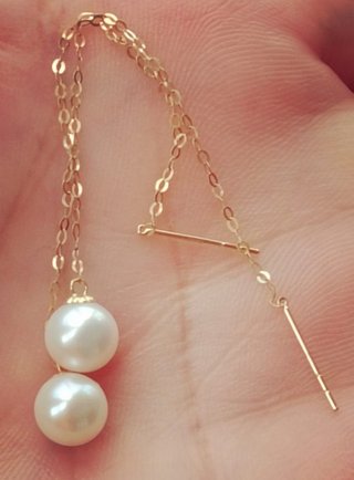 Pendientes de oro 18k con perlas naturales