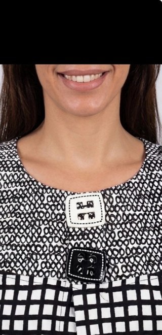 Vestido Eleonora Amadei Cuadros Blanco y Negro