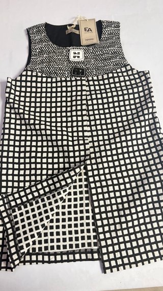 Vestido Eleonora Amadei Cuadros Blanco y Negro