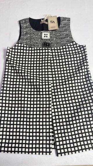 Vestido Eleonora Amadei Cuadros Blanco y Negro