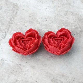 Flor Roja en Relieve (Pack 2 Figuras)