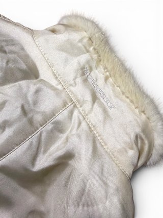 Burberry Fur-Trimmed Quilted Jacket – Champagne