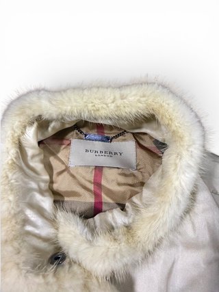 Burberry Fur-Trimmed Quilted Jacket – Champagne