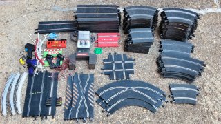 Lote pistas Scalextric curvas rectas y mandos