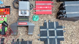 Lote pistas Scalextric curvas rectas y mandos