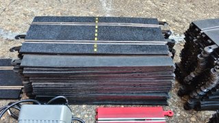 Lote pistas Scalextric curvas rectas y mandos