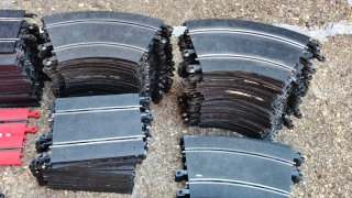 Lote pistas Scalextric curvas rectas y mandos