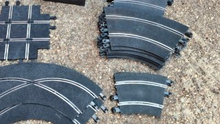 Lote pistas Scalextric curvas rectas y mandos