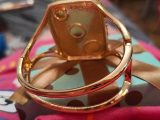 Pulsera Brazalete Turquesa Diseño Dorado