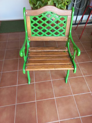 Juego de 2 sillones de terraza madera y metal
