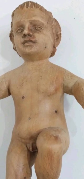 Scultura Bambin Gesù in legno
