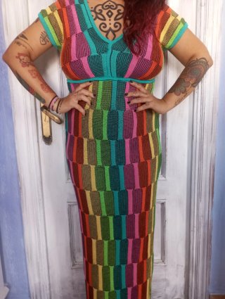 Vestido de punto multicolor